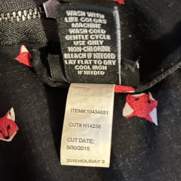 Torrid Fox Print Dress Size 1 14/16 Black Babydoll Zip Back Animal Crittercore - Picture 8 of 8